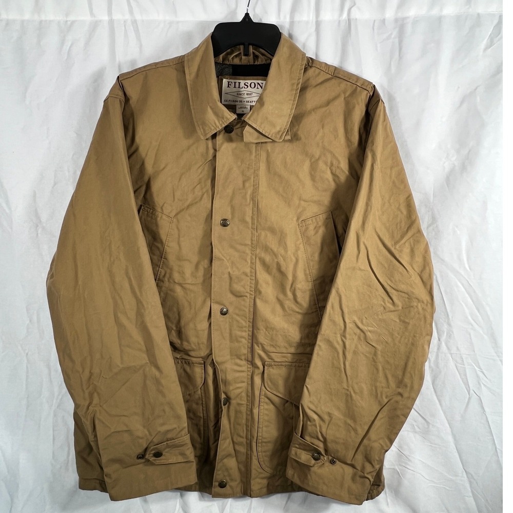 Filson Polson Field Jacket XL‎ Khaki Tan Flannel Lined Workwear Outdoor Utility